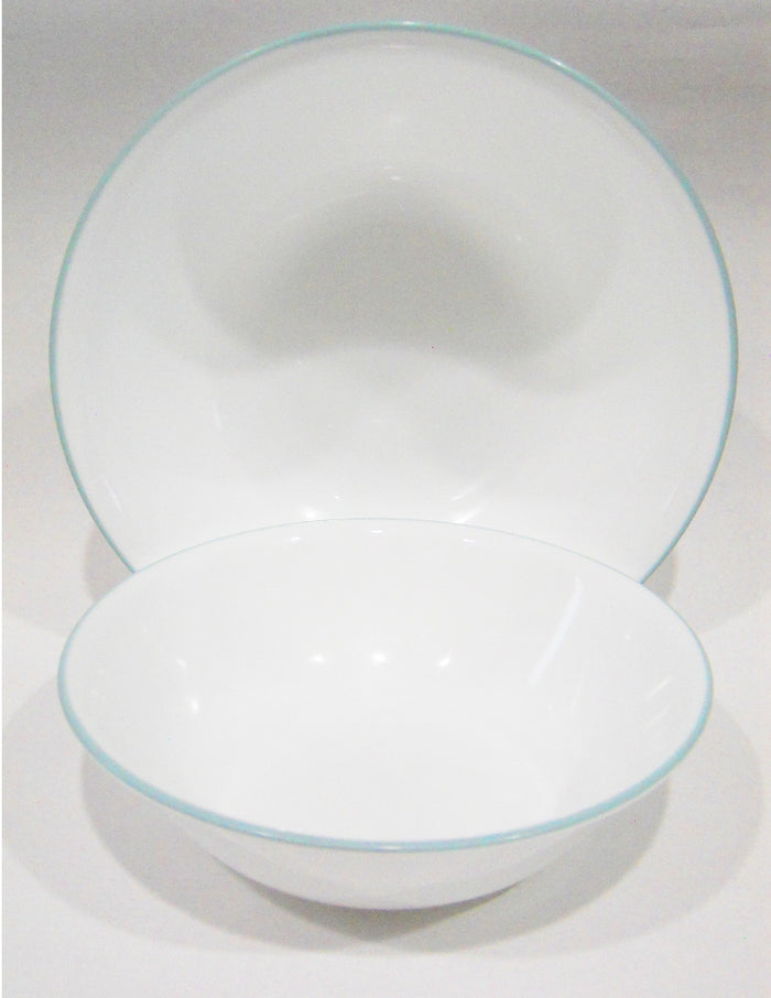 ❤️ NEW Corelle DELANO 2-Qt SERVING BOWL 10.25" Aqua Blue Sea Mist Green Rim
