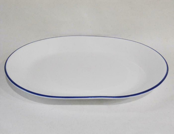 NEW Corelle NAVY INDIGO BLUE RIM SERVING PLATTER *Cafe, True, Folk Stitch, Lia