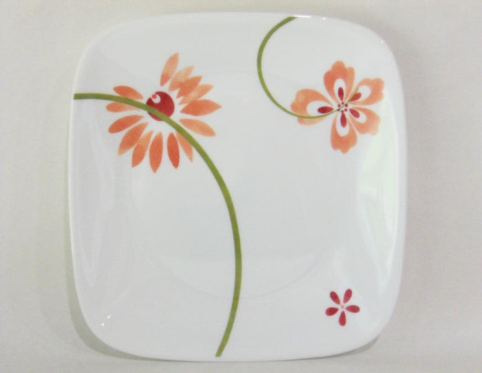 NEW Corelle PRETTY PINK Square Floral 6 1/2 BREAD Appetizer DESSERT PLATE
