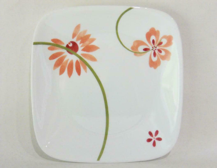 NEW Corelle PRETTY PINK Square Floral 6 1/2 BREAD Appetizer DESSERT PLATE