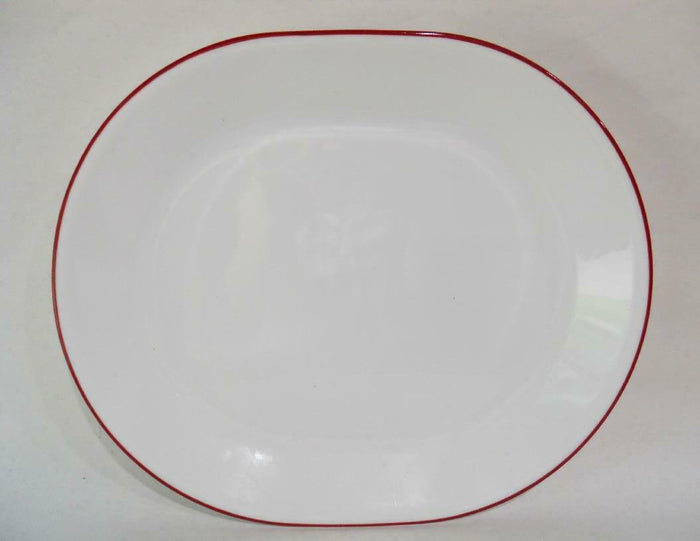 NEW Corelle RED RIM SERVING PLATTER *Cafe Crimson Bandhani Fusion Prairie Cordoba