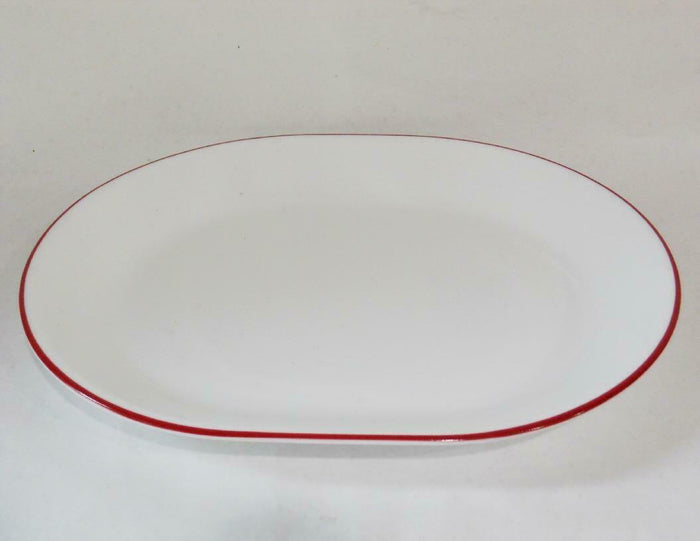 NEW Corelle RED RIM SERVING PLATTER *Cafe Crimson Bandhani Fusion Prairie Cordoba