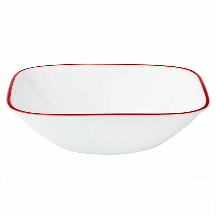 NEW Corelle RED RIM Square 10-oz DESSERT BOWL Fruit Splendor Chelsea Kyoto Leaves