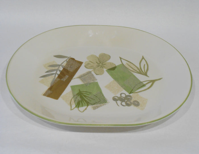 *NEW Corelle Sandstone TEXTURED LEAVES 10 x 12 1/4" Oblong SERVING PLATTER Plate