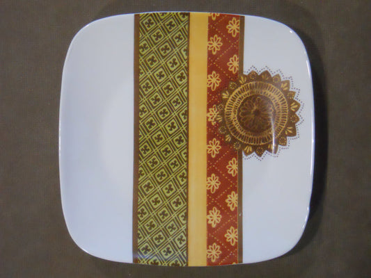 ❤️  NEW Corelle Square BAMAKO 10 1/4" Dinner Plate GEOMETRIC AFRICAN FABRICS