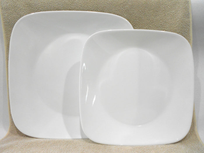 NEW Corelle Square PURE WHITE *Upick: 10.5" DINNER or 9" LUNCH Plate / Vivid Dazzling