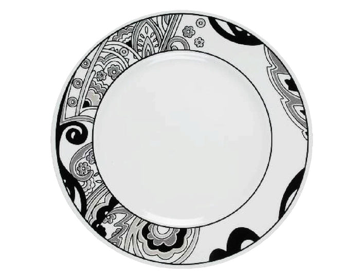 *NEW Corelle Vive NOUVEAU Choose: DINNER or LUNCH PLATE Black Grey White Paisley