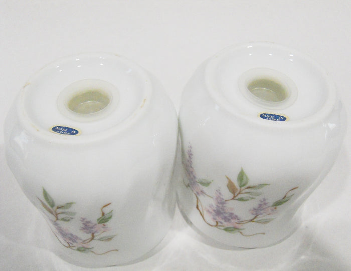 *NEW Corelle WISTERIA SALT & PEPPER SHAKER SET Purple Floral Porcelain Japan