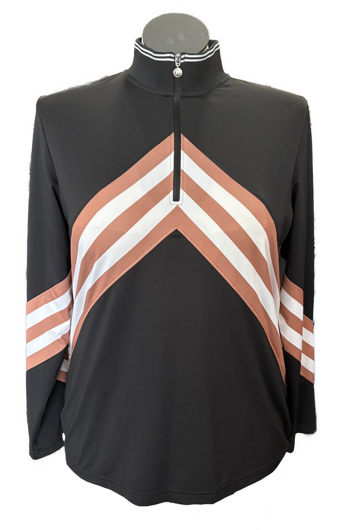 New Daily Sports Women's Bari Black Chevron Golf Pullover MSP$138
