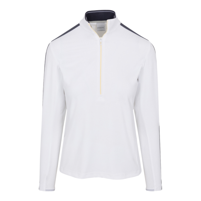 New Dunning Gabrielle Interlock Performance Quarter - White Zip Size M MSP $108