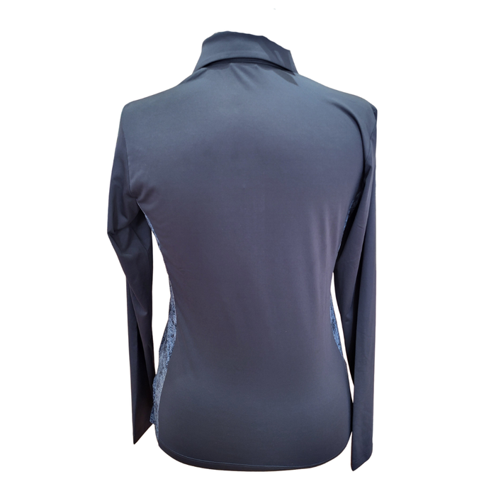 New Dunning Golf Women's Jersey Performance Long Sleeve Zip Polo - Halo Size M