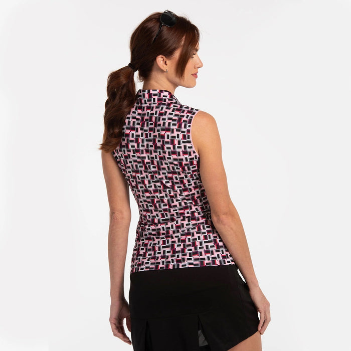 New EP NY Clean Line Geo Print Golf Polo MSP$84