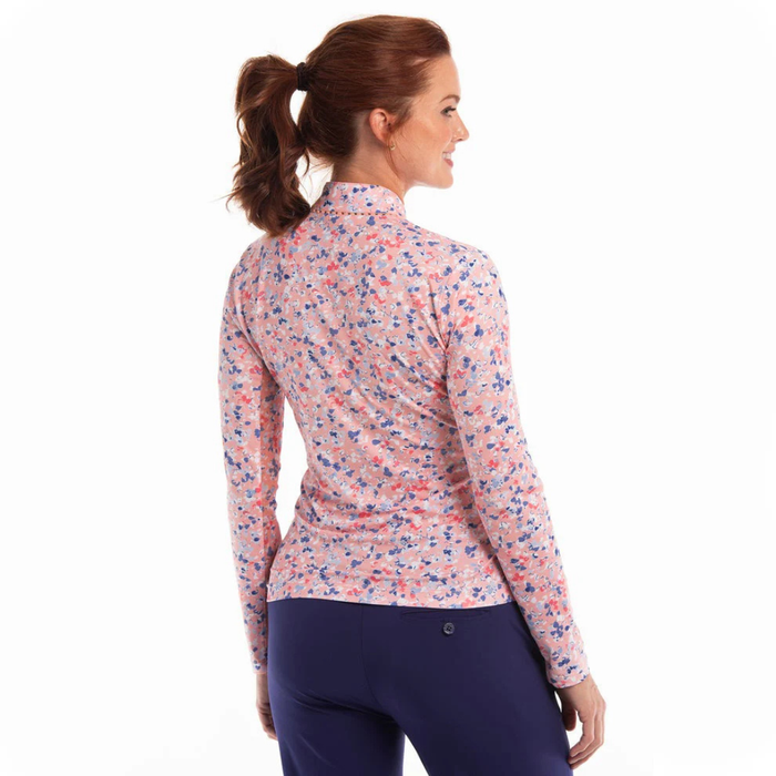 New EP NY Delicate Floral Print Polo - Orangina Multi Size XL