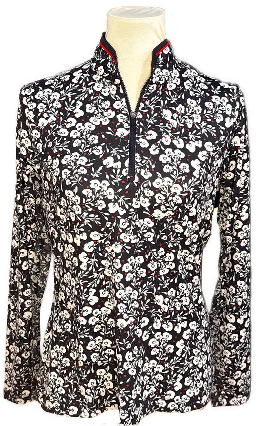 New EP NY Women's Vine Floral Print Pullover - Navy Multi Size M MSP$120