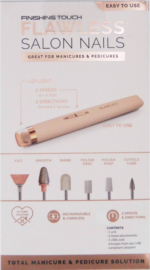 *NEW Finishing Touch FLAWLESS SALON NAILS Pedicure Manicure Tool / Home Travel