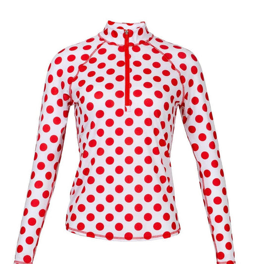 New Jofit Women's Dotted Lipstick Uv Mock Golf Top MSP$103