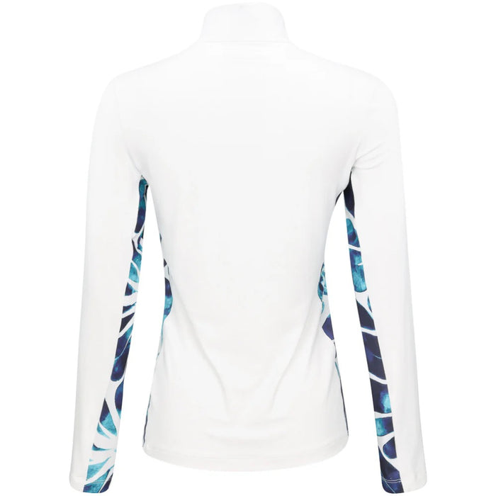 New Lohla Sport White Desiree Long Sleeve Zip Mock Golf Top Size L MSP$140
