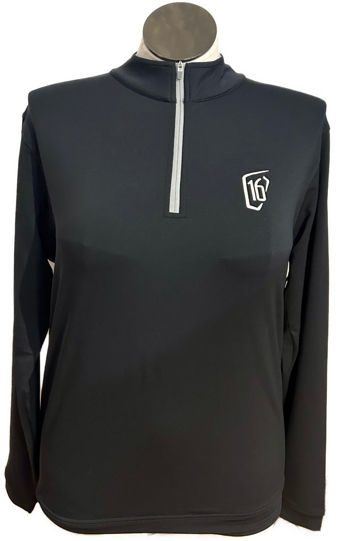 New Peter Millar Black Pullover w/ Logo Size M MSP $125