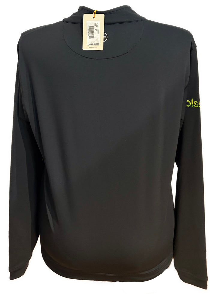New Peter Millar Black Pullover w/ Logo Size M MSP $125