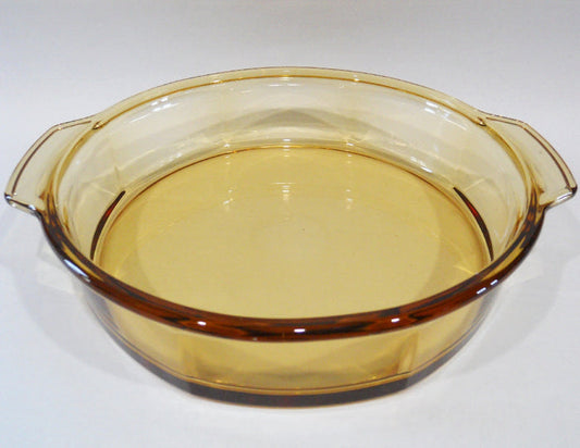 *New PYREX Amber VISIONS 10" Octagon Round QUICHE Deep Dish Pie BAKING Dish