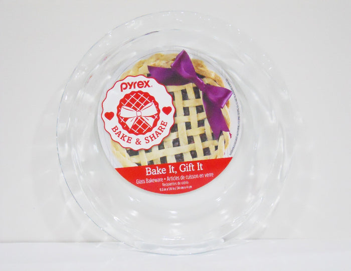New PYREX Easy Grab CLEAR GLASS 11-1/4" Scalloped Rim PIE PLATE Quiche Multi Dish