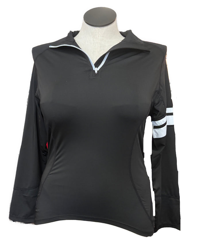 New Scratch Seventy Black Lindsay Long Sleeve Golf Top MSP$89