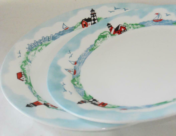 ❤️ NMC Corelle OUTER BANKS *Choose: DINNER or LUNCH PLATE Lighthouse Nautical Maritime Sea