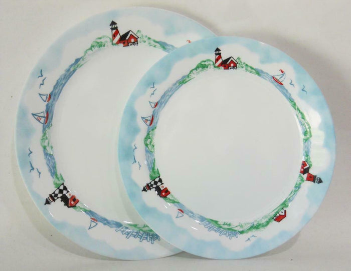 ❤️ NMC Corelle OUTER BANKS *Choose: DINNER or LUNCH PLATE Lighthouse Nautical Maritime Sea