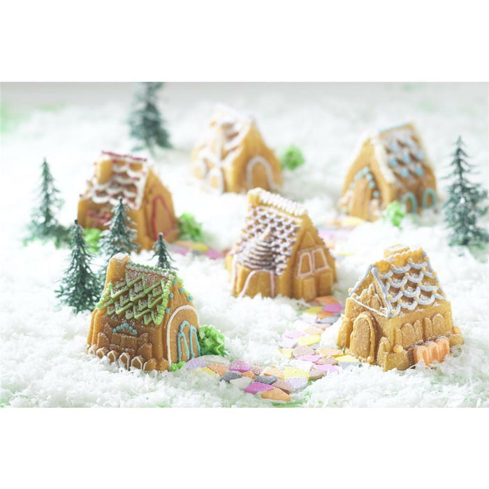 Nordicware COZY VILLAGE 3D Mini HOUSES Bundt Cake HEAVY Cast Aluminum Pan NEW