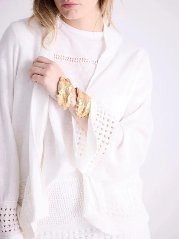 NOTSHY Linen Cardigan and Tank Set - White