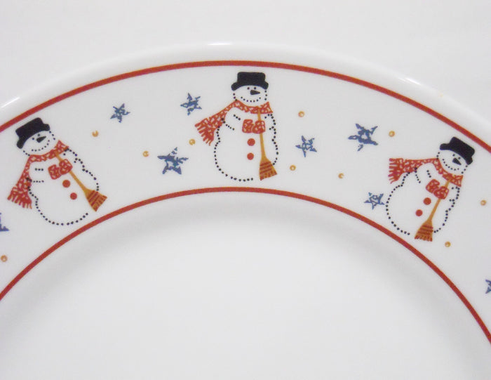❤️ NRM Corelle FROSTY MORN Snowmen 10.75" DINNER PLATE Christmas Winter Snowman