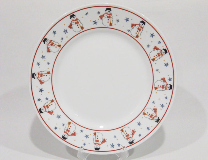 ❤️ NRM Corelle FROSTY MORN Snowmen 10.75" DINNER PLATE Christmas Winter Snowman