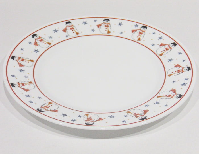 ❤️ NRM Corelle FROSTY MORN Snowmen 10.75" DINNER PLATE Christmas Winter Snowman