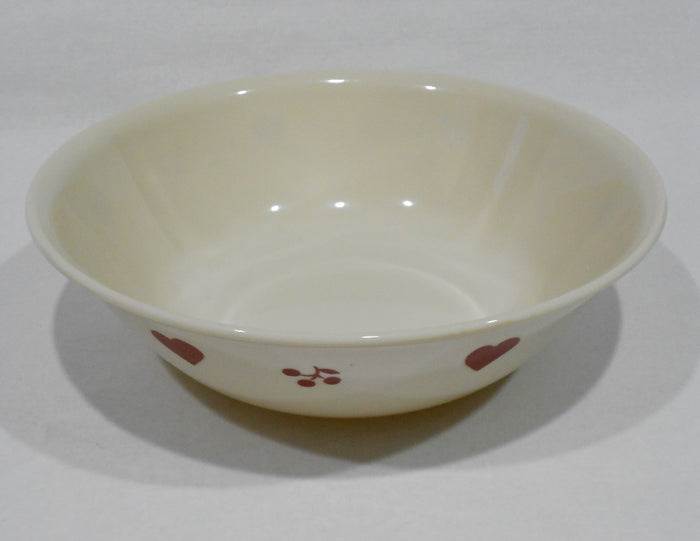 ❤️ NRM CORELLE Sandstone HOMETOWN 1-Qt SERVING BOWL Red Cherries Hearts
