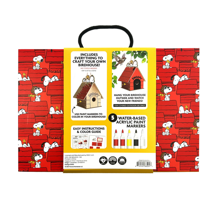 OOLY x Peanuts: Color-in' Wooden Birdhouse Kit