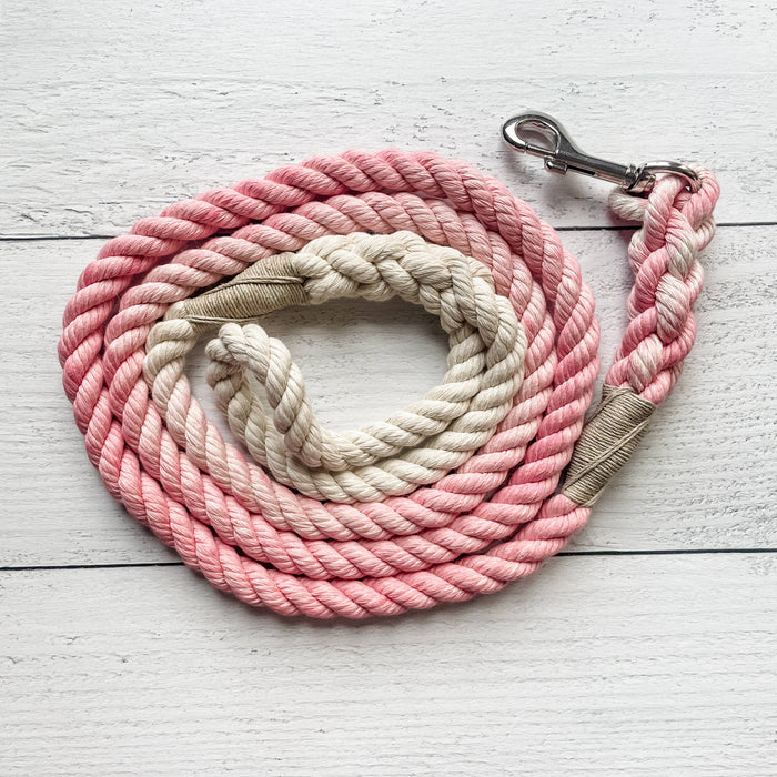 Organic Cotton Baby Pink Dog Leash