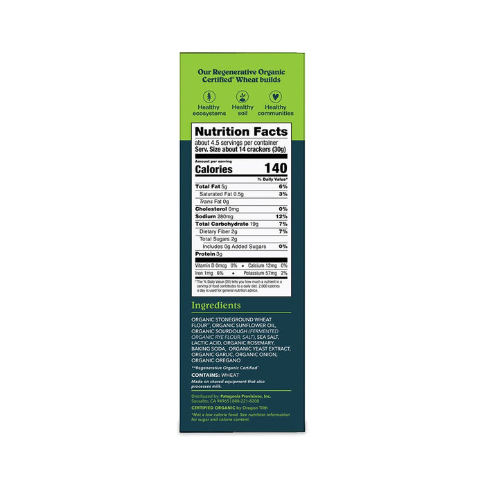 Organic Rosemary Garlic Crackers 4.4 oz