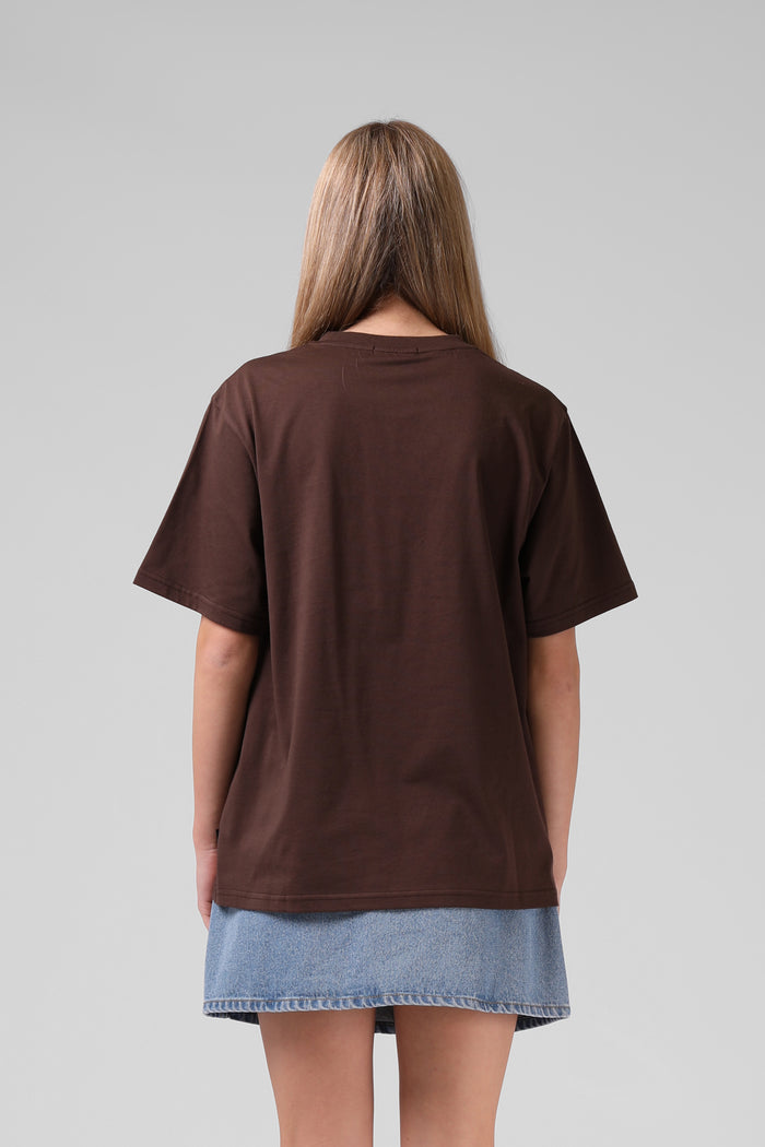 OS Floral Tee - Brunette Brown