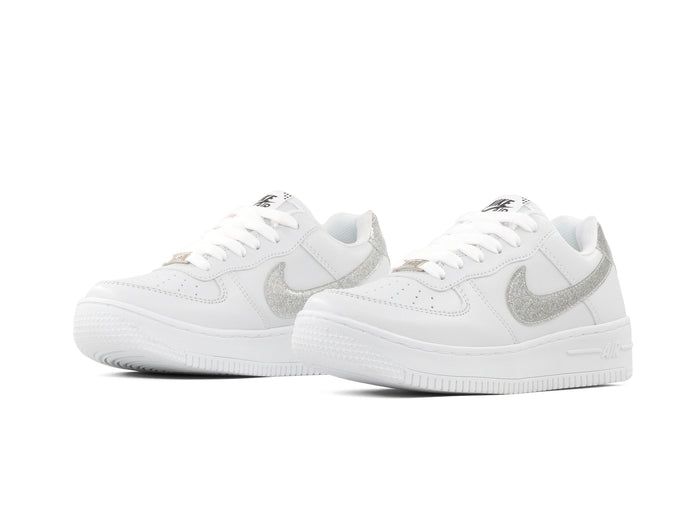 Paq 6 Pares Tenis 270 Blanco Plata Glitter 22/25.5