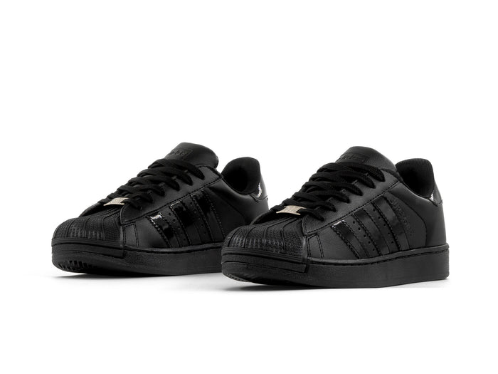 Paq 6 Pares Tenis Concha Negro Charol 22/25.5