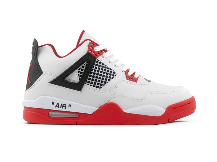 Paq 6 Pares Tenis Retro 4 Blanco Rojo 25/28.5