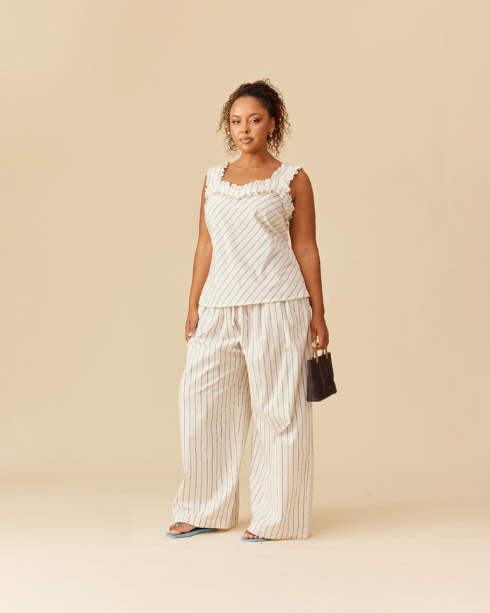 PASSIONFRUIT TOP NAVY CREAM STRIPE