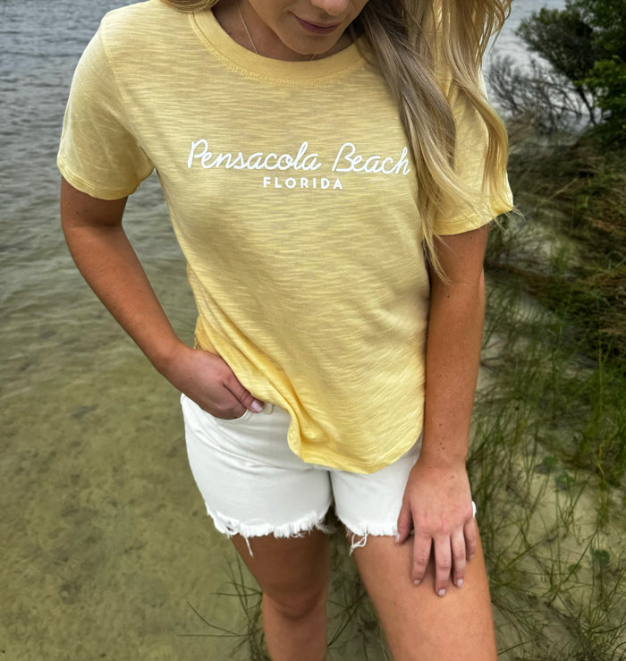 model in yellow