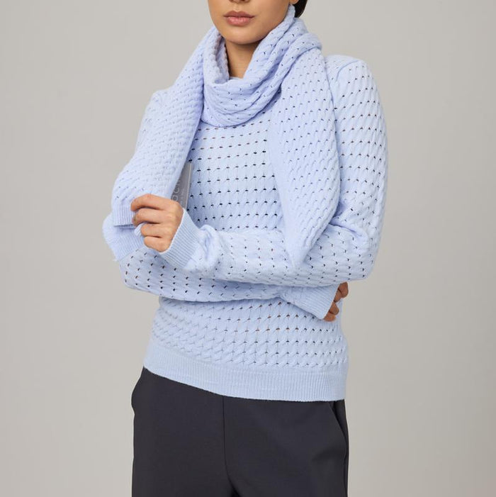 Pistache Chain Knit Sweater - Light Blue