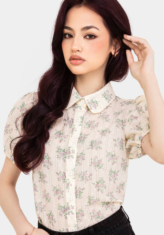 Pleasance Cotton Puff Sleeve Blouse