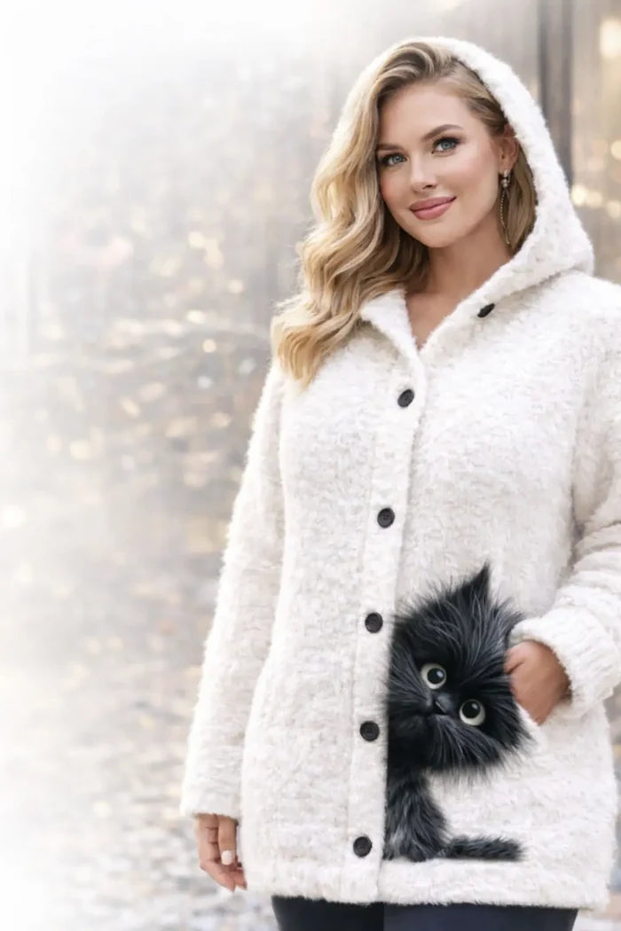 Hooded sweatshirt women plush surface texture premium look