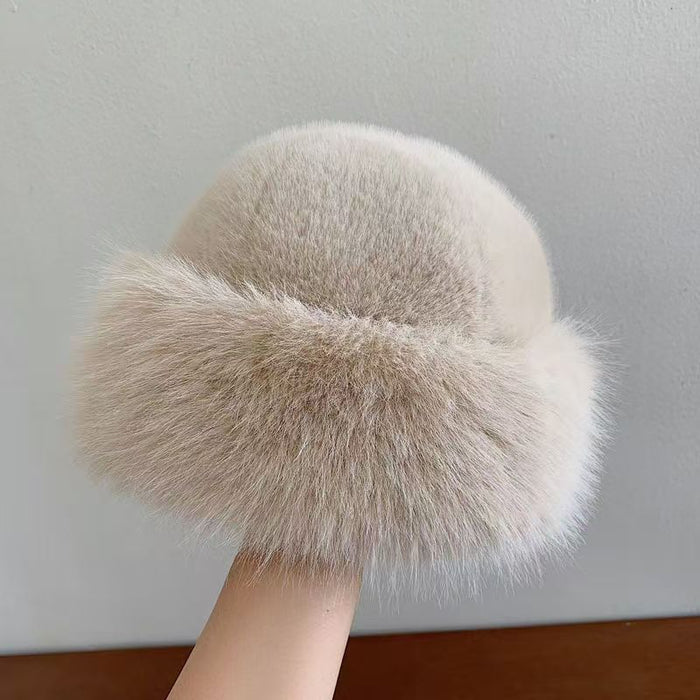 warm winter fur hat soft plush density close-up