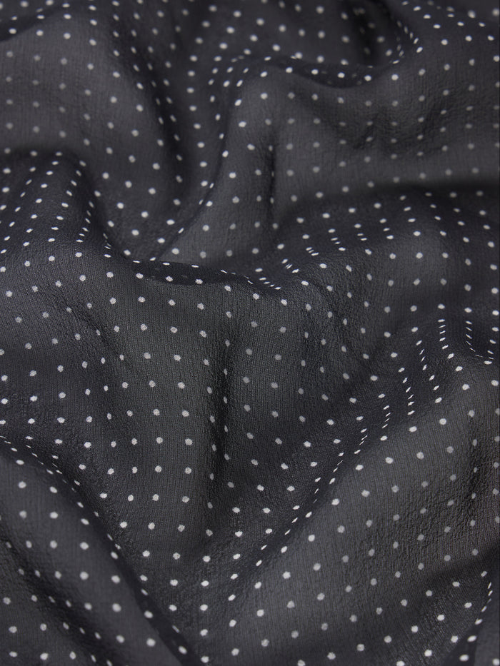 Polka Dot Modern Tie Blouse -- Navy Multi