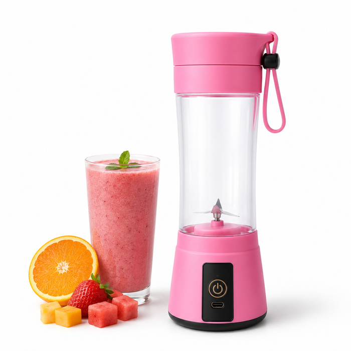 Portable Blender Smoothie Cup, 380ml USB 6-Blade Travel