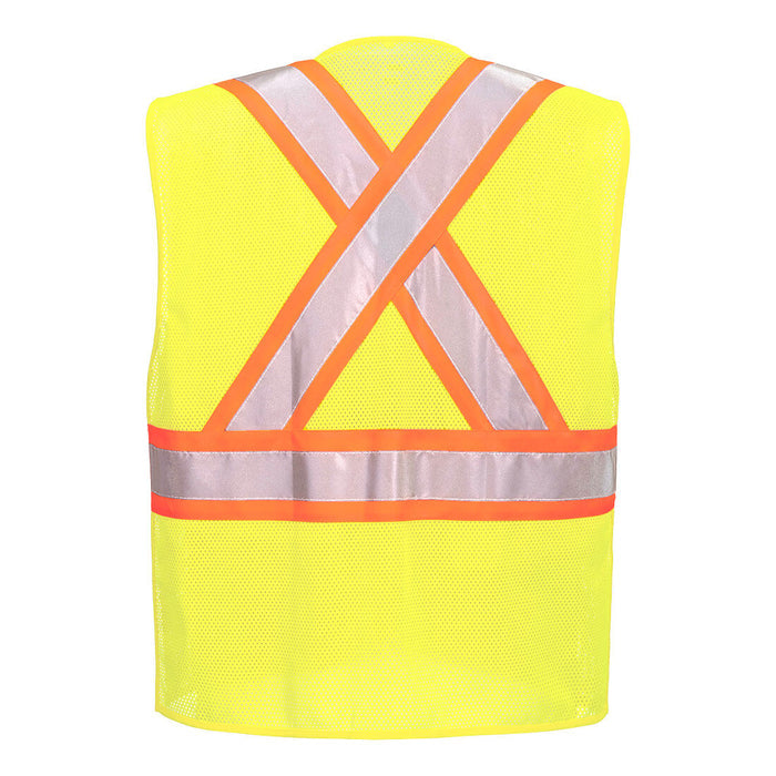 Portwest Hi-Vis Mesh X Back Expandable Breakaway Vest